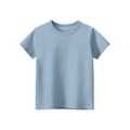 Classic light blue short-sleeve cotton t-shirt for children with a clean round neck - Aqua Blue