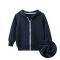 Toddler kids navy blue fleece lined hooded jacket with zipper closure - 90cm / Tops / Royal Blue