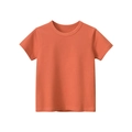 Classic bright orange-red short-sleeve cotton T-shirt for children with round neck - Dark Orange