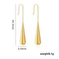 Boucles d'oreilles goutte d'or polies avec mesures de 44,3 mm de haut et 6,9 mm de large - Crochet Goutte d'Eau Long Doré (EA5B5801G)
