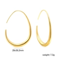 Vista dettagliata con dimensioni 29x39.2mm e peso 7.3g degli orecchini a cerchio oro - Cerchio a Goccia Aerodinamico Dorato (EA329501G)