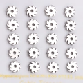 Set of 20 silver-tone clover gear flower earrings in anti-allergic 316L stainless steel - Steel Color Gear Flower Style (EA104201S)