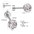 Detail specifications of stainless steel fireball earrings with 4mm and 6mm diameter sizes - 4mm Silver