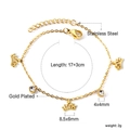 Dimensions détaillées du bracelet en acier inoxydable doré avec breloques couronne et cristal - Couronne (BR261602G)