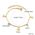 Détails du bracelet en acier inoxydable doré avec nœuds, oxydes et dimensions - Papillon (BR261802G)