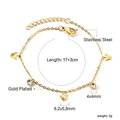 Détail du bracelet en acier doré montrant le pendentif couronne et les dimensions du strass - Petite couronne (BR262002G)