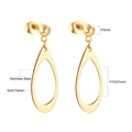 Détails des boucles d'oreilles goutte évidées en acier inoxydable plaqué or 18 carats - Or Goutte d'eau