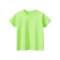 Vibrant lime green short sleeve cotton T-shirt with a classic crew neck and straight cut - Fluorescent Green