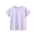 Basic kids short-sleeve T-shirt in light purple cotton with a classic round neck - Light Purple