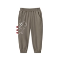 Sommer-Moskitohose für Jungen in Dunkelbraun mit Dino-Print und 3D-roten Zacken - 120 / Dunkles Khaki