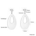 Tableau des tailles pour boucles d'oreilles goutte en acier inoxydable argenté - Pendentif Goutte Minimaliste Argent