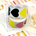 Colorful heart-shaped adhesive label rolls for gift wrapping and DIY crafts - Heart Multi-color Mix (C134) / 1 inch / 500 stickers