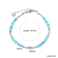 Dettaglio di un bracciale con perline placcato oro 18k con lunghezza 18+3cm e 6.8g - Stile di Perline Sfaccettate Blu Cielo (BR28950MS)