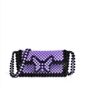 Bolso bandolera hecho a mano con cuentas en morado y negro con patrones geométricos - Estilo de Cuentas Mariposa Púrpura Negro / Morado