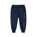 Navy blue fleece-lined joggers for boys with elastic waistband and ribbed cuffs - 120 / Navy Blue