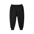Classic black fleece-lined joggers for boys with elastic waistband and ribbed cuffs - 120 / Black