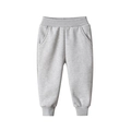 Light gray fleece joggers for boys with elastic waistband and ribbed ankle cuffs - 120 / Mixed Grey