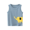 Kinder Achselshirt in Hellblau mit gelbem Elefanten-Druck aus weicher Baumwolle - 90cm / Hellblau (Elefant)