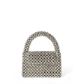 Shiny silver hand-woven beaded envelope bag with acrylic faceted beads for women - Silver