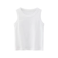 Classic white pure cotton sleeveless vest for kids in a minimalist solid color design - 90cm / Off-white