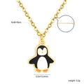 Cute golden penguin pendant necklace for women with black and white drip oil 40+5cm - Penguin Pendant Style (NE2G450MG)