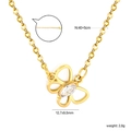 Detalle del colgante de mariposa bañado en oro 18K con circón y cadena tipo O ajustable - Mariposa Hueca (NE2G340AG)