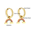 Detailliertes Größen- und Materialdiagramm für vergoldete Edelstahl-Regenbogen-Creolen - Regenbogen Reifen Anhänger-Gold (EA56240MG)