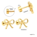 Boucles d'oreilles nœud doré avec fermoir à vis au style minimaliste et doux - Boucles d'Oreilles Clous Noeud à Texture Spirale (EA635201G)