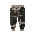 Kids camouflage joggers with elastic waist and ribbed cuffs for autumn wear - 90 / Dark Khaki Camouflage