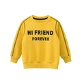 Sweatshirt jaune pour garçons avec imprimé Hi Friend Forever et manches raglan sport - 90 / Or