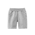 Toddler boys' minimalist light gray cotton knit shorts with elastic waist and pockets - 90cm / Mixed Grey