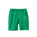 Bright green cotton boys sports shorts with elastic waistband and side pockets - 90cm / Fruit Green