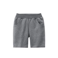 Medium gray cotton jersey boy's casual shorts with elastic waistband and curved pockets - 90cm / Charcoal Gray