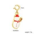 Detail of Christmas snowman charm with dimensions 13x18mm and 7mm lobster clasp - Snowman Style (PA10210MG)