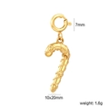 Macro detail of a 10x20mm gold candy cane pendant with intricate twisted rope textures - Candy Cane Style (PA102601G)