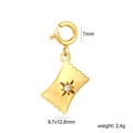 Macro detail of gold stainless steel star pendant with dimensions and weight info - Star Envelope Style (PA10310AG)