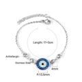Dettagli del bracciale occhio blu con lunghezza 17+3cm e ciondolo da 13,5mm di diametro - Stile Malocchio con Quattro Cristalli (BR245402S)