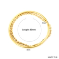 Detailansicht Gold-Armreif-Set aus Edelstahl 18K vergoldet mit 60mm Innendurchmesser - Doppellagiger Perlenkettentyp (BR92940MG)