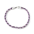 Elegante bracciale tennis in argento con pietre viola rettangolari e sicura chiusura a scatto - Viola