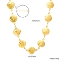 Détail du collier pendentif coquillage, 12x12,9mm avec chaîne réglable de 45+5cm - Collier Lié à Texture de Coquille Saint-Jacques Or (NE2G6101G)