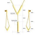 Dettagli del set gioielli con collana a V e orecchini a nappa in acciaio inossidabile dorato - Stile Oro (SE209901G)