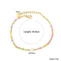 Colorful beaded stainless steel bracelet with white pearl and gold lobster clasp for women - Br28890mg