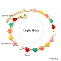 Buntes Herz-Armband aus 18k vergoldetem Edelstahl mit verstellbarem Karabinerverschluss - Bunter Emaille Herz Stil (BR26910MG)