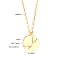 Dettaglio dimensioni del ciondolo Virgo 15mm in acciaio inossidabile placcato oro 18K - Vergine - Oro