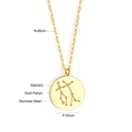 Détail du collier constellation Gémeaux avec chaîne 45cm et pendentif doré 15mm - Gémeaux - Or