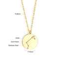 Détail du pendentif Bélier 15mm sur chaîne 45cm en acier inoxydable plaqué or 18K - Bélier - Or
