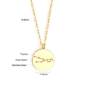 Détail du collier signe Taureau plaqué or 18K avec chaîne de 45cm et pendentif de 15mm - Taureau - Or