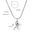 Détail du collier pendentif fleur plaqué or 18 carats avec chaîne serpent et tailles - Collier Chaîne Serpent Fleur Brossée en Acier Inoxydable - Argent (NE292502S)