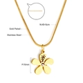 Détails du pendentif fleur en plaqué or 18k avec cristal et chaîne de 45cm+5cm - Collier Chaîne Serpent Fleur Dorée en Acier Inoxydable - Or (NE292502G)