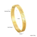 Détail du bracelet jonc en acier doré avec dimensions techniques et spécifications de poids - Style Coupe Rayée Or (BR923701G)